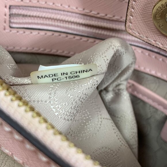 Michael Kors Cynthia Blossom Pink Gold Saffiano Leather Med Satchel Shoulder Bag - Picture 14 of 16